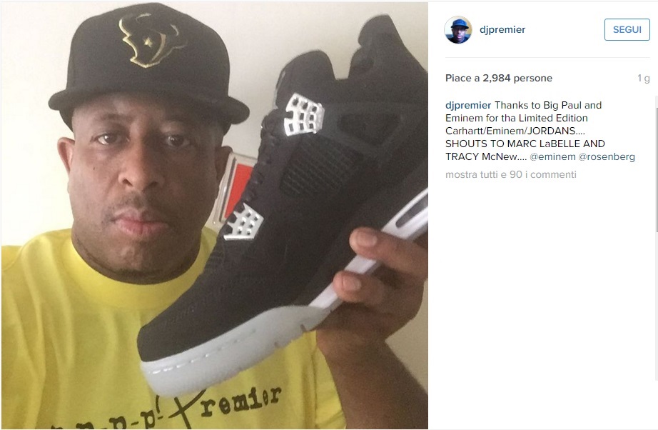 Eminem x Jordan x Carhartt | Anche Dj Premier riceve le esclusive sneakers